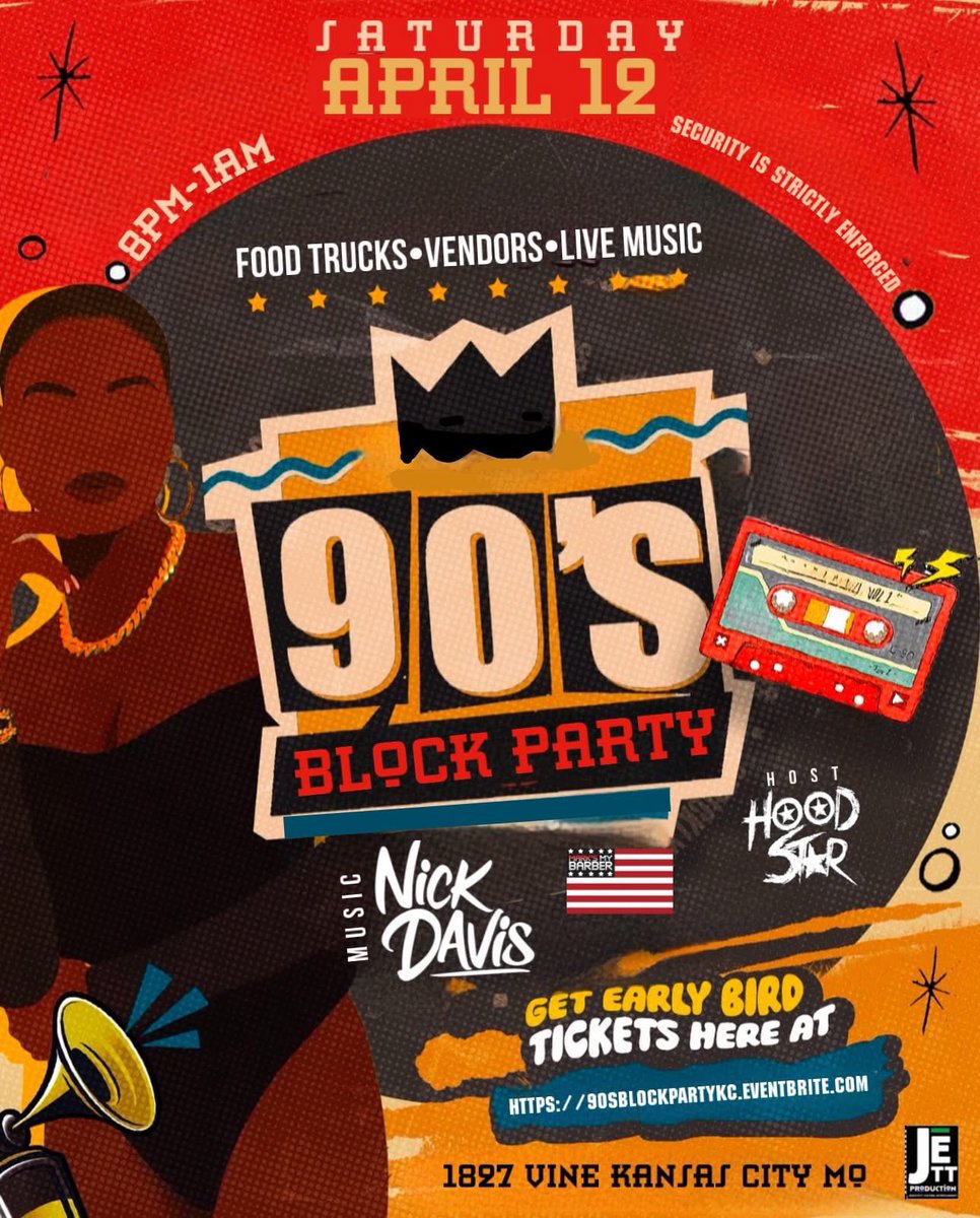 MMBliving's tweet photo. #90sParty Week starts April 7th!
@KcSoulSessions
@EAndETuesdaySk8
#90sParty
#90sBlockParty https://t.co/EkI1svR0Q3