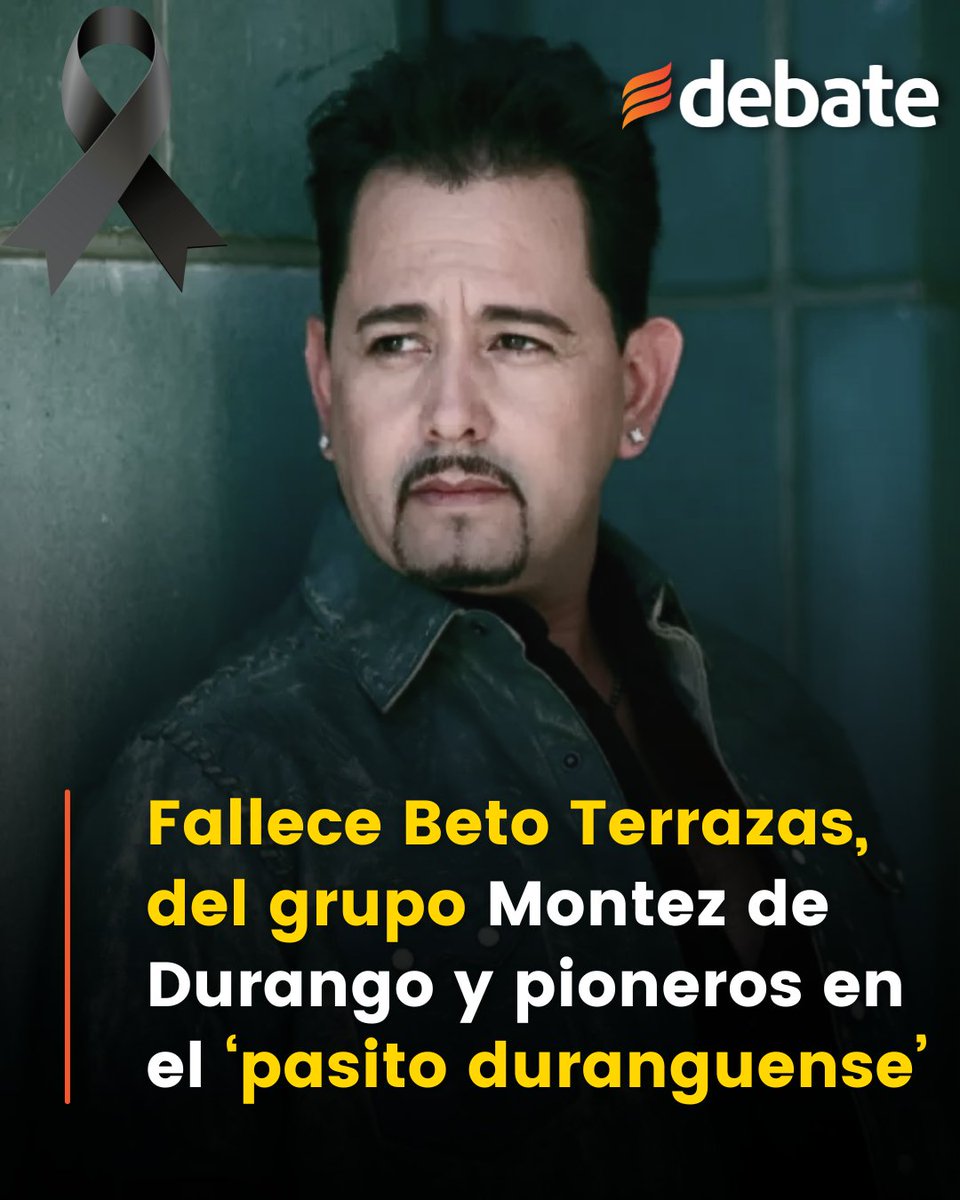 ELDEBATE's tweet photo. ⚫La música del regional mexicano está de luto por el fallecimiento de Adalberto 'Beto' Terrazas, quien era integrante del grupo Montez de Durango, pioneros en el 'pasito duranguense'.
Habría perdido la vida tras una recaída a causa de un cáncer, en redes sociales habían pedido oraciones por él, pues se encontraba delicado de salud. Descanse en paz, Beto Terrazas. 🕊️

Habría sido diagnosticado con cáncer de colon en 2021 https://t.co/92ED5DUEQZ