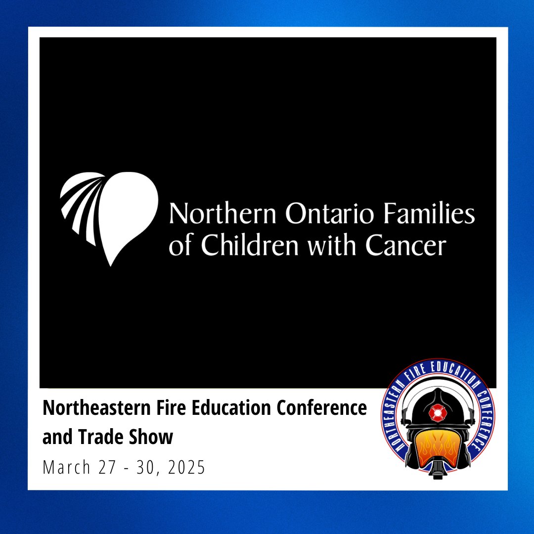 ONFireChiefs's tweet photo. In lieu of speaker gifts this year the Northeastern Fire Education Conference has made a donation to Northern Ontario Families of Children with Cancer. A portion of the proceeds from this year's raffle will also be donated to the organization. https://t.co/NfoXDDAg4B