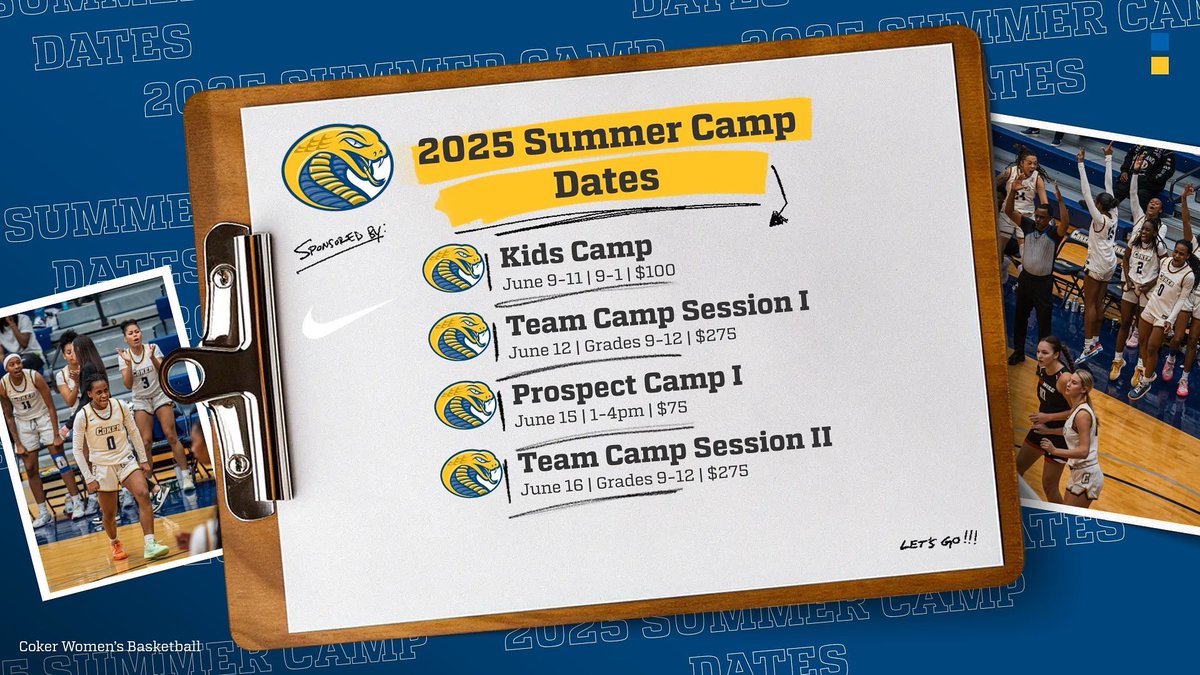 🐍 Summer 25 camp dates are locked in !!! 

🐍 Sign up now. 

cokercobras.com/camps/camps-li…