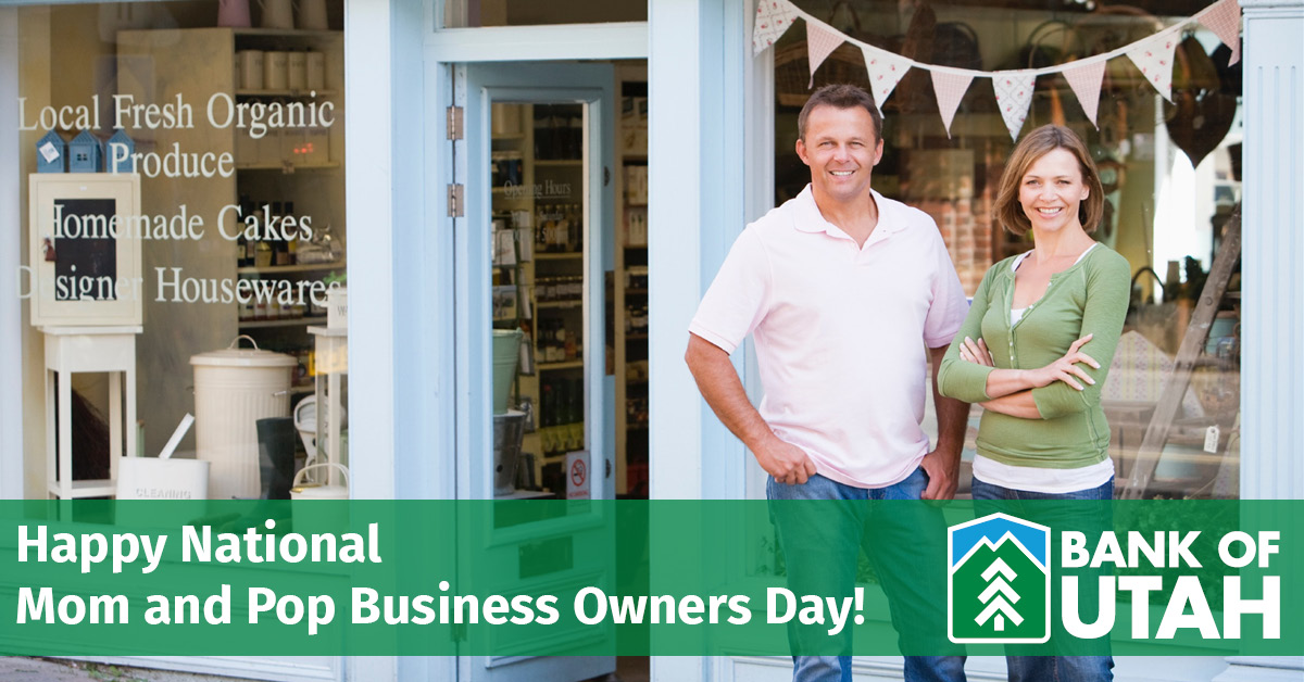 Happy National Mom and Pop Business Owners Day!

At Bank of Utah, we’re proud to support the small businesses that keep our communities thriving. From local shops to family-run enterprises, your hard work and dedication make a big impact!

#ShopLocal #BankOfUtah