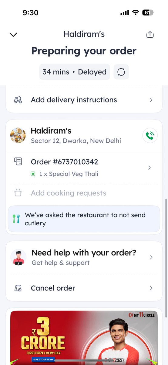 Amitrdx01's tweet photo. Poor delivery service by zomato 
I am waiting for last one hour. But delivery time increasing again and again. I need my money back please give me my refund @zomato @zomatocare @deepigoyal https://t.co/5a2Eno4pvN