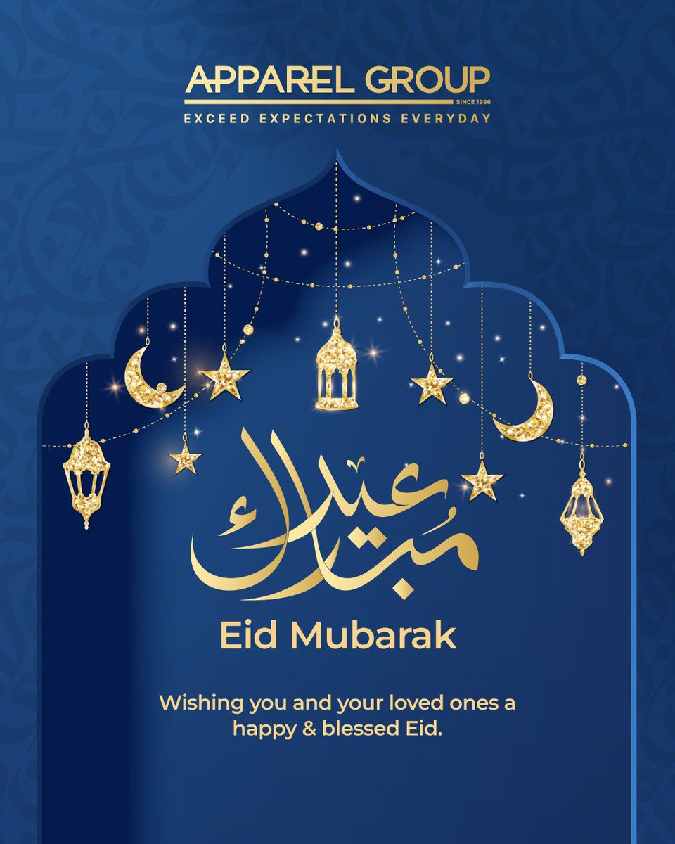 Apparel Group wishes you a joyous and blessed Eid! May this festive season bring happiness, prosperity, and style to your celebrations. Eid Mubarak! ✨🕊️

#ApparelGroup #ExceedingExpectationsEveryday