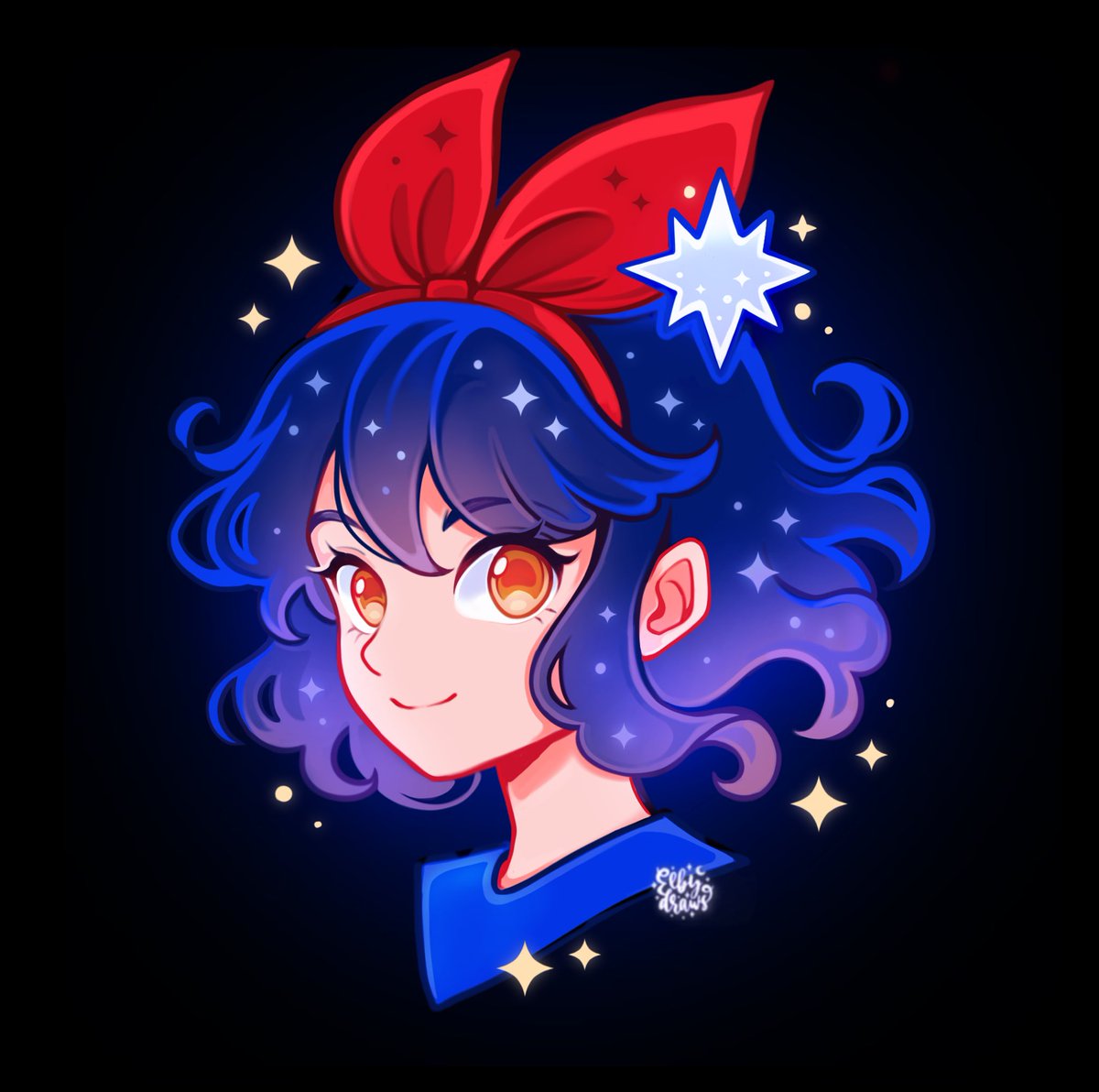 DrawsElby's tweet image. Kiki art I made from Studio Ghibli in my style without needing AI 💕✍️