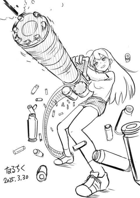 息抜きに描きました。

うちの子がミニガンを撃つだけの絵

KawaiiSenseiの教本を参考に描きました。
作業時間80分 