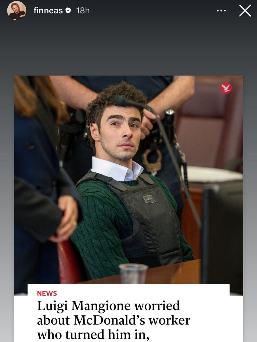 BREAKING: Finneas, who is well-known for working with his sister Billie Eilish, shared an article about Luigi Mangione being concerned about the McDonald’s worker.