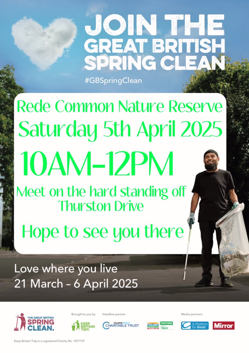 RedeCommon's tweet image. It’s only a week away! Please join us if you can! #gbspringclean #redecommon #naturereserve #keepbritaintidy #litterpick
