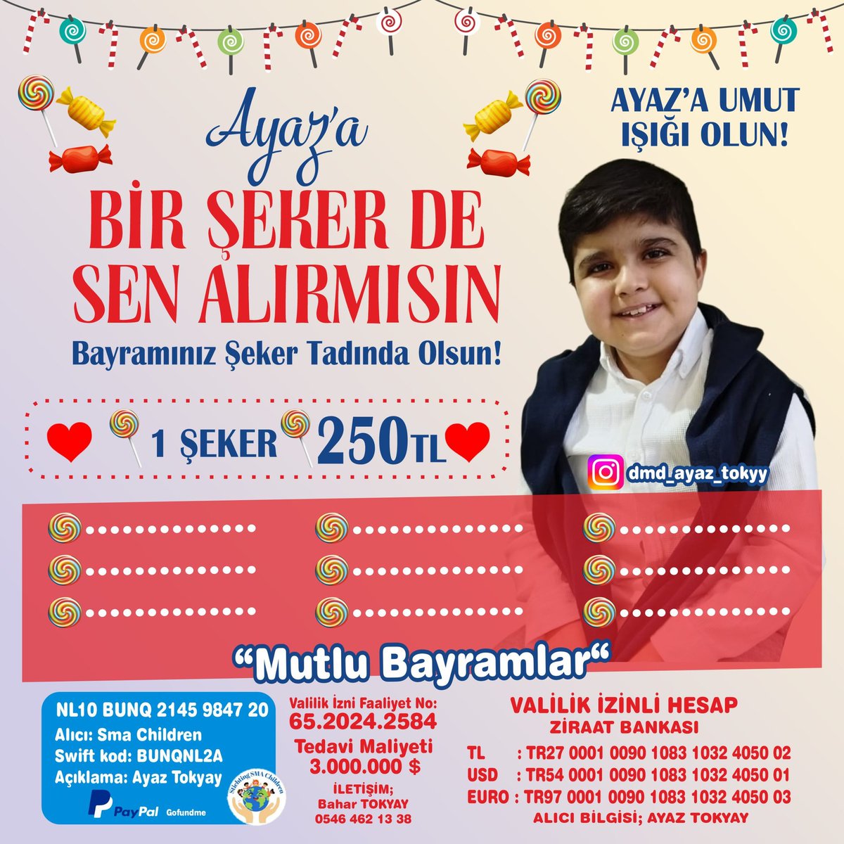 Sizde bir şeker alarak Ayaz'ın elinden tutar mısınız?
Bayramınız şeker tadında olsun 🤗🍬

#HeyecanOlsun #maltepemitingi #muharremince #RamazanBayramı #fatihtekkeyuvaya #enis #gençleriserbestbırakın #nusret #ebubekir #zubkov #tsvgoez