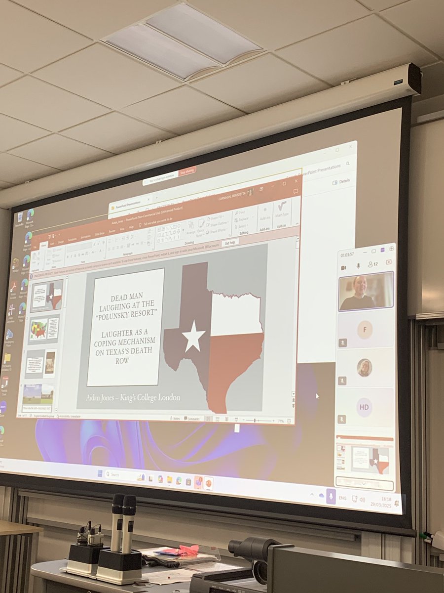 And the last speaker of our conference on “Laughter as a Political Coping Mechanism”: Aidan Jones! Aidan is presenting on “The Death Penalty, Humour, and the United States.”