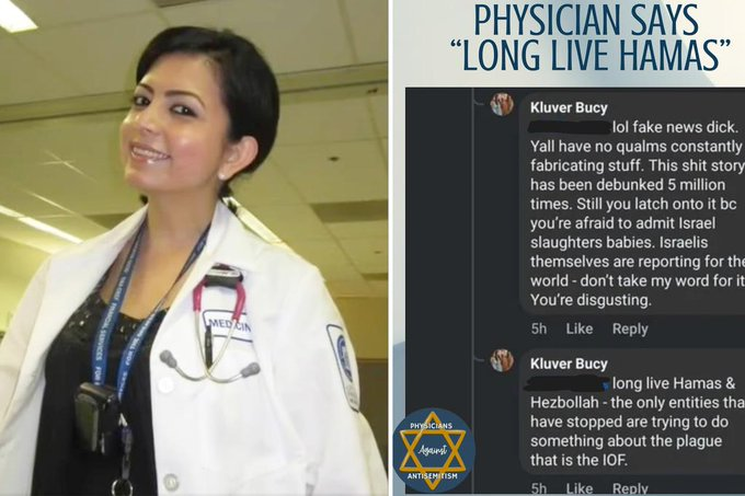 VividProwess's tweet photo. BREAKING: Dr. Lila Abassi, a doctor at Mount Sinai Hospital in New York City, was fired over anti-Israel posts denying the October 7th massacre and openly supporting Hamas, a terrorist organization, by calling them freedom fighters.

Good riddance. Go work at McDonald's. https://t.co/xamp1YmiEl
