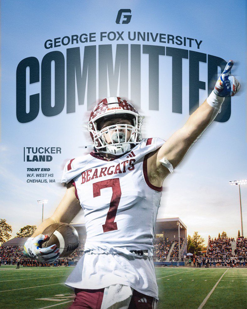 Huge Congratulations to our very own 2025 <a href="/WFWestFootball/">WF West Football</a> HS TE <a href="/TuckerLand7/">Tucker Land</a> COMMITTING to George Fox University!

#WipeMeDownBoyz🤧