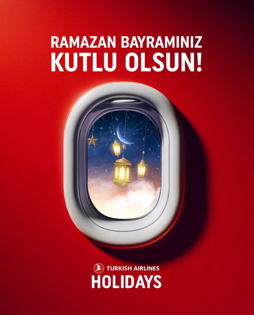 Ramazan Bayramı’nın huzur ve mutluluk getirmesini temenni eder, sevdiklerinizle birlikte sağlıklı ve güzel bir bayram geçirmenizi dileriz. 🌙✨

#TurkishAirlinesHolidays