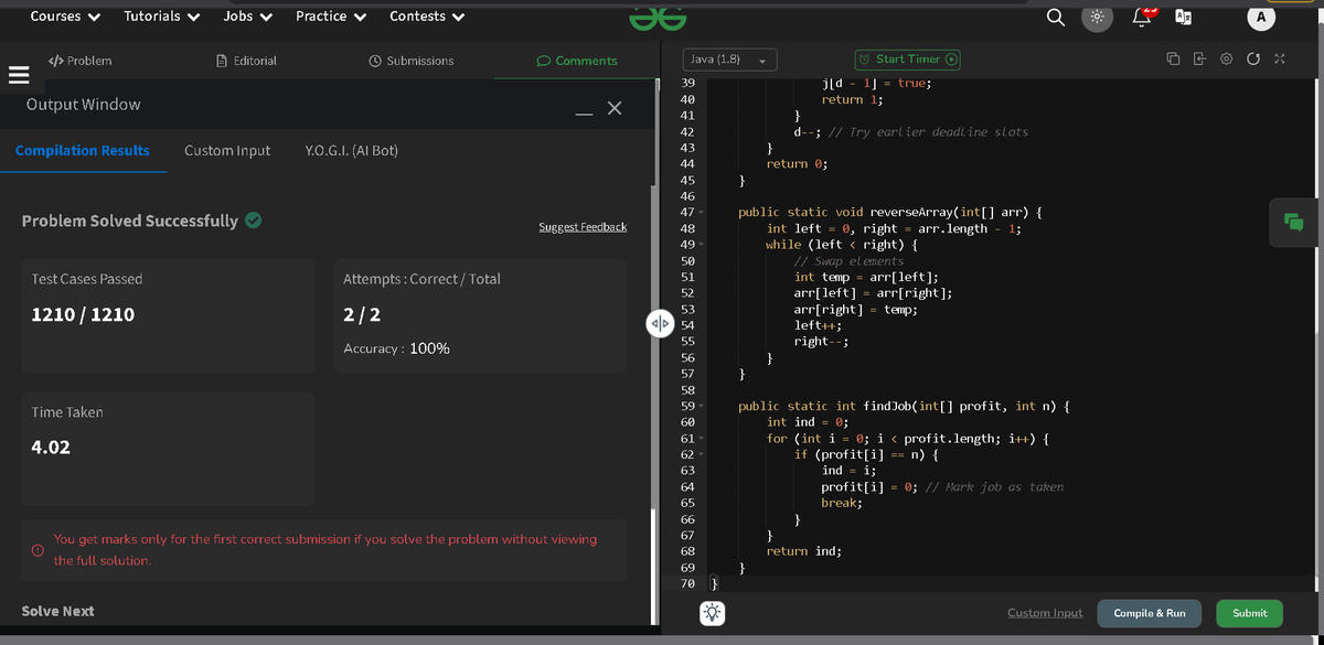 AdityaGoya9720's tweet photo. it's day 130/160 of #geekforgeeks with#CodingChallenge
@geeksforgeeks

here we solve the problem of job Sequencing #codingjourney #CodingChallenge #CodingJourney #codinglifestyle https://t.co/2ppFw6GGAE