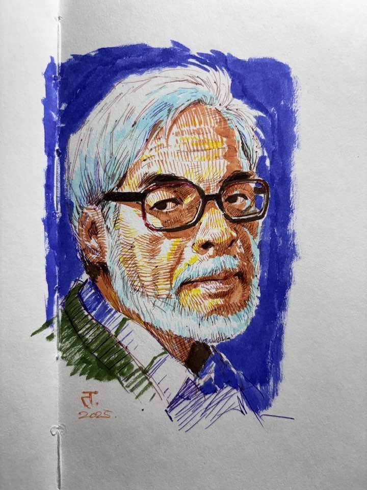 Tadammeh's tweet image. While most people are busy generating studio Ghibli versions of themselves using AI, I went ahead and created something using my own AI(actual intelligence)
#Ghiblistudio #HayaoMiyazaki
