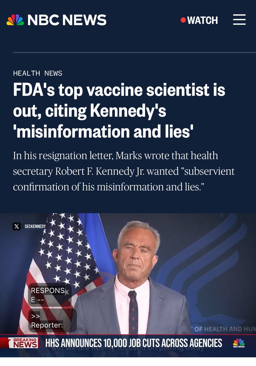 Trump’s top vaccine regulator, Dr. Peter Marks, just quit after RFK Jr.—a delusional demagogue of anti-science hysteria—tried to bully him into endorsing lethal lies. Marks fast-tracked COVID vaccines that saved millions; Kennedy fuels measles outbreaks by peddling zombie