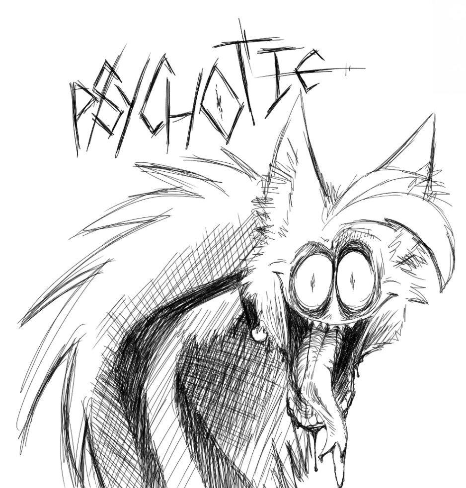 FirstCat_alien's tweet photo. Psychotic- #drawing #doodle https://t.co/f961FRMyDP