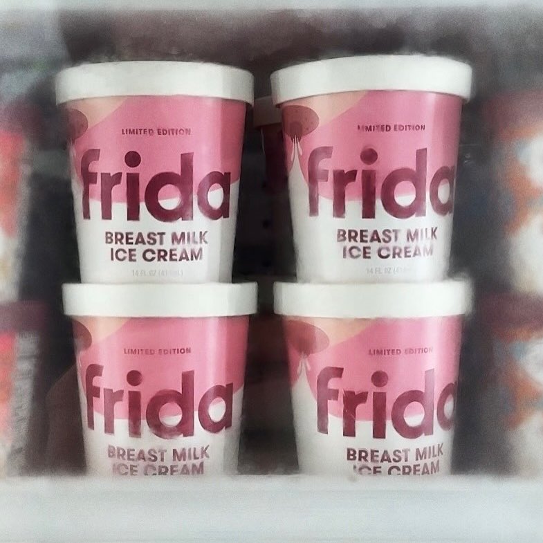 Complex's tweet photo. Frida, a popular baby brand, is releasing a breast milk-flavored ice cream. It’s made to taste sweet, nutty, and slightly salty, and includes nutrients found in real breast milk, like vitamins, healthy fats, and calcium. The ice cream will be available in nine months. https://t.co/HS5phrRF8a