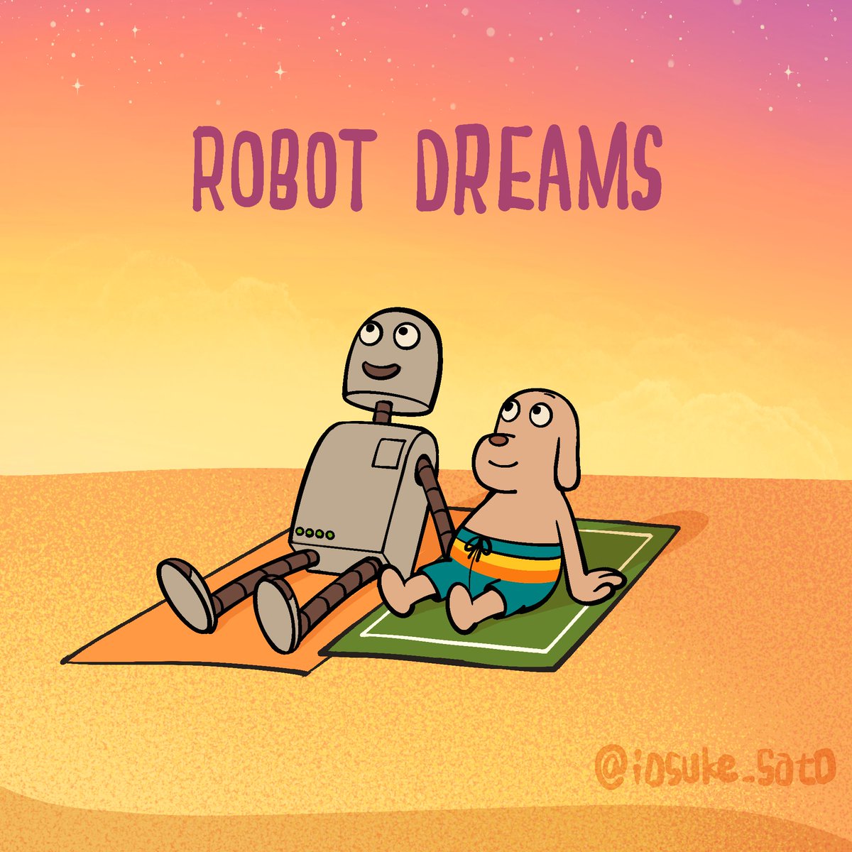 iosuke_sato's tweet image. ロボット・ドリームズを観ました😃笑って、ちょっぴり切なくなった。いいアニメだったので、絵を描いちゃった🤖🐶

I watched Robot Dreams! It made me laugh, feel a little bittersweet 🥲 Good anime! I drew a movie memory 🤖🐶