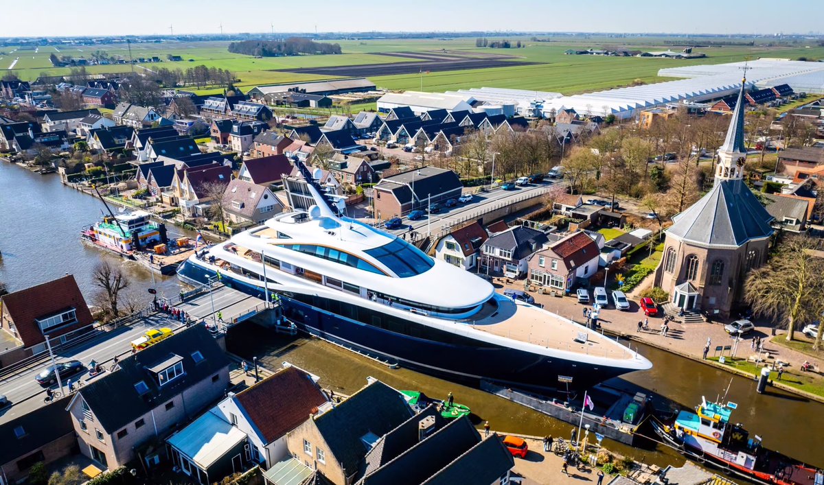 Lawrence Stroll recently built a new yacht in the Netherlands and it was a TIGHT squeeze getting it out to sea