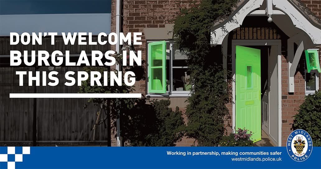 MoseleyHeathWMP's tweet image. ☀️Spring is here☀️ and while we enjoy the lighter nights, let's not forget about keeping our homes 🏠 safe! Checking side entrances, porches, and windows are locked 🔒 before heading out is a simple, but effective way, to deter burglars⛔️ orlo.uk/hS1WM
@NKirkpatrickWMP