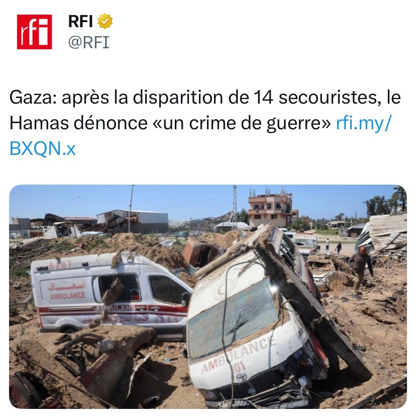 realmarcel1's tweet photo. L’armée israélienne a reconnu avoir tiré  délibérément sur des ambulances et des camions de pompiers
Tout va bien…
https://t.co/nsGgAuVOih https://t.co/ohICoa2AKq
