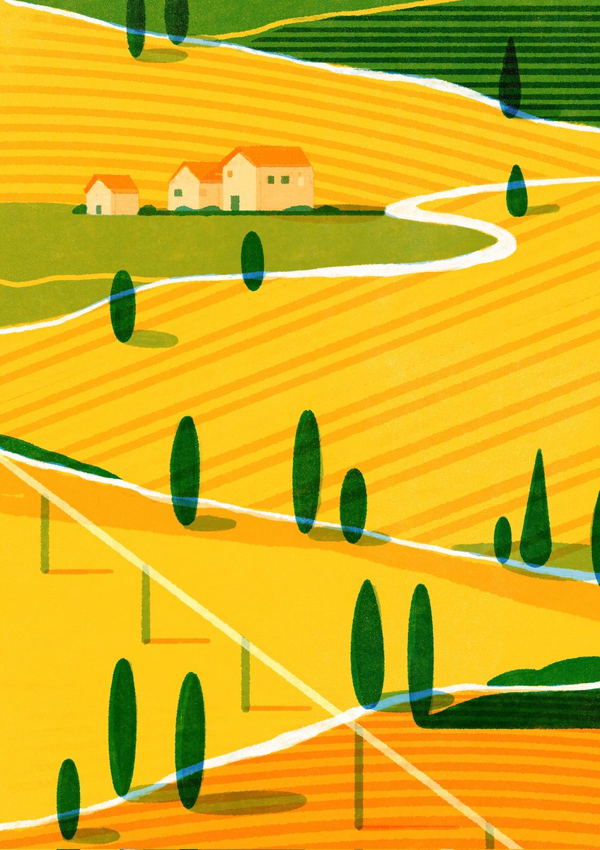 Playing around with yellows and blues and enjoying lighter evenings ☀️

#illustration