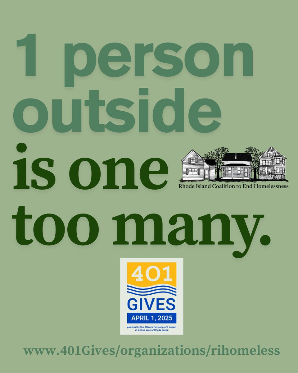 Just one Rhode Islander living outside is one too many. Join us this #401Gives so we can continue helping and advocating for our unhoused neighbors. Link in bio to donate on 4/1 and 4/2.