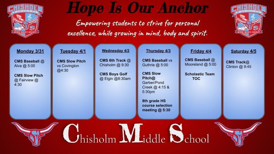 cpsd_ok's tweet photo. CMS week at a glance https://t.co/fSMLCpgWXw