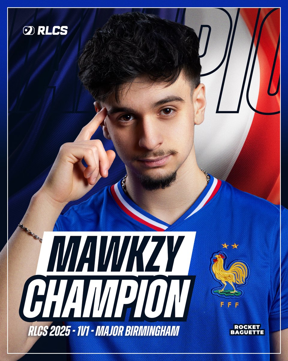 RocketBaguette's tweet image. 👑 BIRMINGHAM CHAMPION #RLCS 1VS1 🥇

🇫🇷 @mawkzy1 

MAWKZY sera à Lyon en Septembre pour représenter la France devant son public, pour le Titre Ultime : CHAMPION DU MONDE 1VS1. 🏆