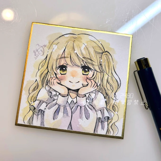 ドローイング1枚だけ描けました…!明日販売します!おやすみなさい#メルメリィマーケット 