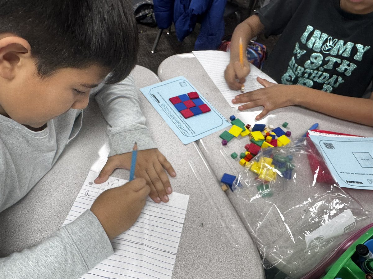 math_mskaspar's tweet image. Late post… 3rd graders collaborating with the use of colored tiles to solve for area. Great use of manipulatives!