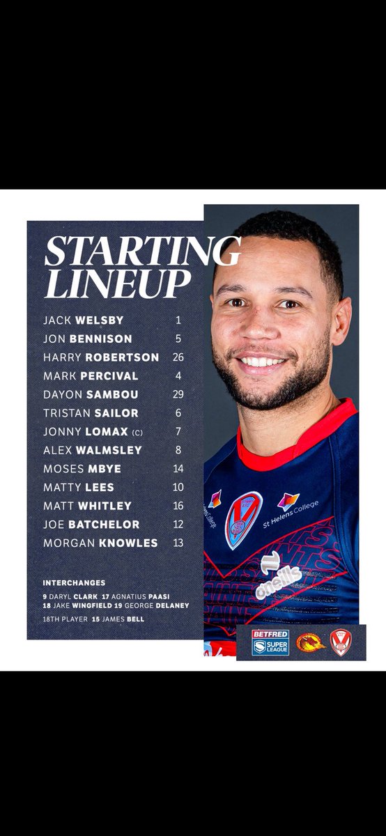 Paul Cooke (@pcooke06) on Twitter photo <a href="/SuperLeague/">Betfred Super League</a> action live on <a href="/talkSPORT2/">talkSPORT 2</a> with <a href="/MarkWilsonRadio/">Mark Wilson</a> and myself from 5.10pm, kick off 5.30pm!
Itโs the <a href="/DragonsOfficiel/">Dragons Catalans</a> vs <a href="/Saints1890/">St.Helens R.F.C.</a>, will the saints climb to 3rd or will the Dragons go level on 3 wins each in the Super League? ๐คท๐ปโโ๏ธ๐คท๐ปโโ๏ธ
Teams below, big game incoming ๐๏ธ <a href="/SuperLeague/">Betfred Super League</a> action live on <a href="/talkSPORT2/">talkSPORT 2</a> with <a href="/MarkWilsonRadio/">Mark Wilson</a> and myself from 5.10pm, kick off 5.30pm!
Itโs the <a href="/DragonsOfficiel/">Dragons Catalans</a> vs <a href="/Saints1890/">St.Helens R.F.C.</a>, will the saints climb to 3rd or will the Dragons go level on 3 wins each in the Super League? ๐คท๐ปโโ๏ธ๐คท๐ปโโ๏ธ
Teams below, big game incoming ๐๏ธ