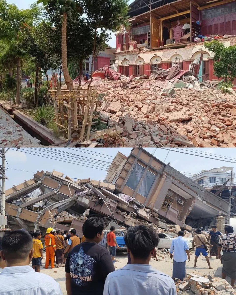 zoe_dev_'s tweet photo. THIS IS MY 🇲🇲 MYANMAR COUNTRY

The death toll from the devastating 7.7-magnitude earthquake in Myanmar has soared past 1,000, according to a state broadcaster. 

Geologists say the quake unleashed energy equivalent to 334 atomic bombs — a staggering force that has left countless families shattered and communities in ruins.

As the true scale of the disaster continues to emerge, countless families are grappling with unimaginable loss and destruction.

#WhatsHappeningInMyanmar
#Sagaing #HelpMyanmarRecover #MyanmarEarthquake #PrayForMyanmar