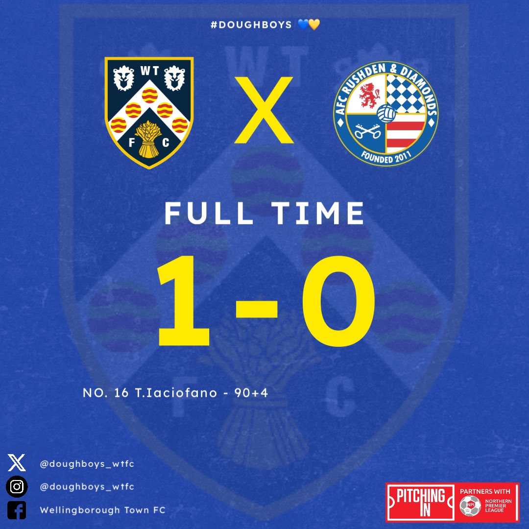 doughboys_wtfc's tweet photo. Full Time.

We left it late but the Doughboys take the bragging rights!

We could’ve been more clinical, but nothing beats a late goal 😉

@NorthernPremLge 

#Doughboys💙💛 https://t.co/zxRATWdPn5