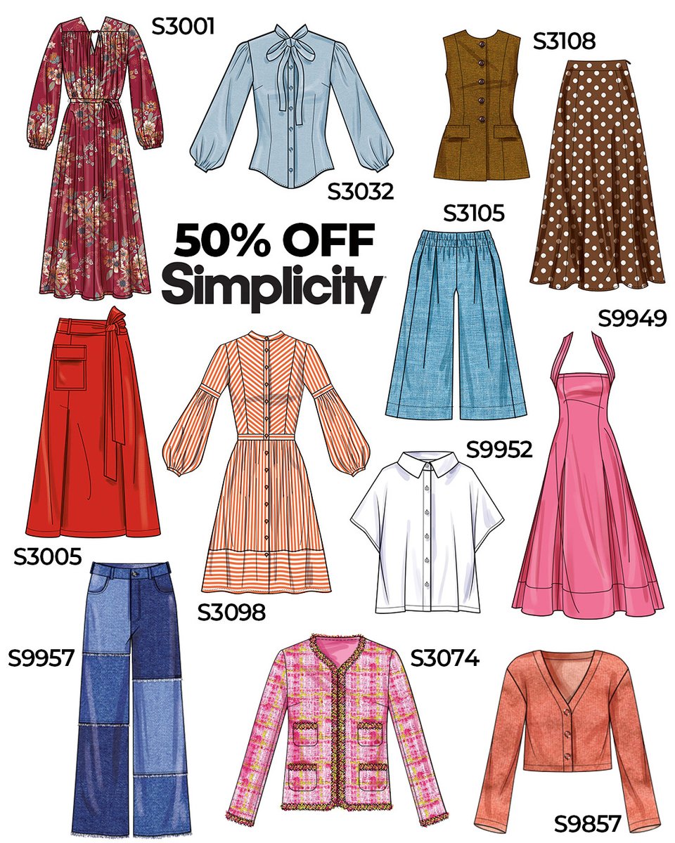 SimpMcCalls's tweet image. Our Big Simplicity Sale ENDS SUNDAY!
We've rounded up some of our favourite designs into this montage and can't wait to see what you choose.
Pick up a pattern at l8r.it/de2i
#SimplicityPatterns #SimplicitySewingPatterns #PDFPatterns #PDFSewingPatterns