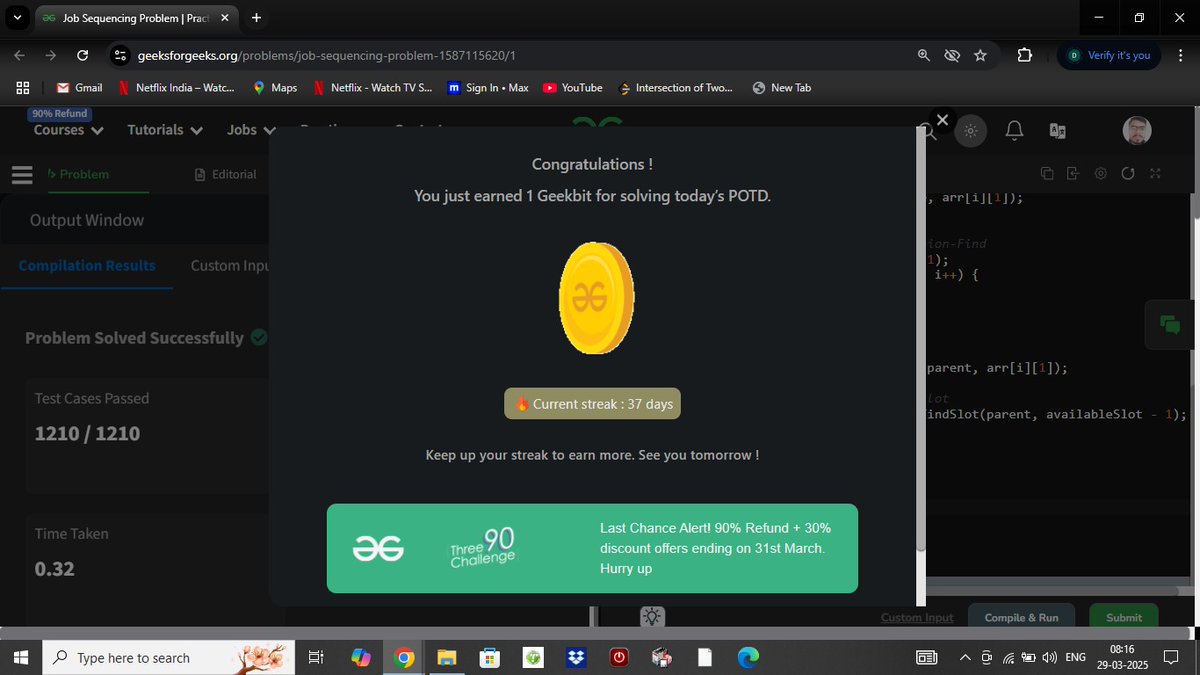 DeshratnaB's tweet image. #day122 of #gfg160 day challenge.#geekstreak2025 @geeksforgeeks