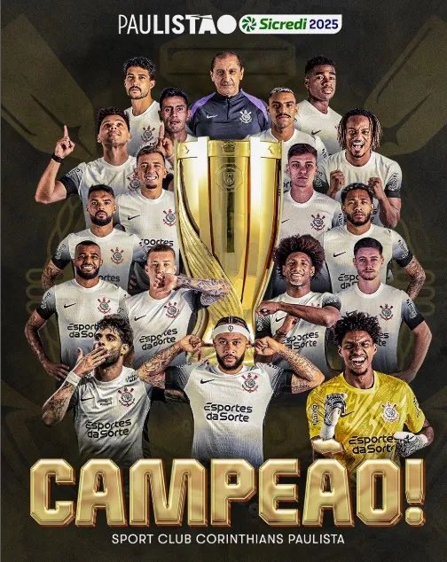 Parabéns, <a href="/Corinthians/">Corinthians</a>! Campeão paulista de 2025! Forte abraço.