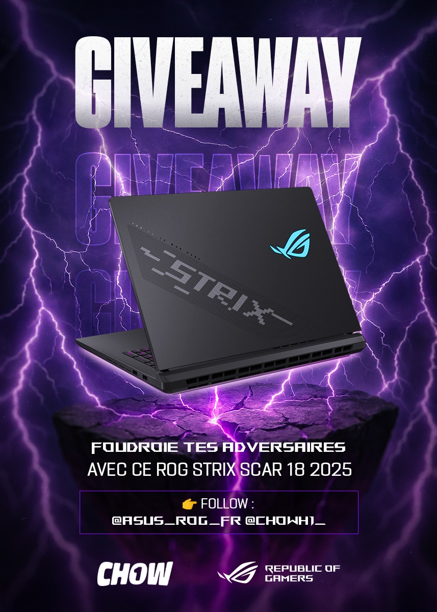 🪂CONCOURS 🪂

Pour célébrer le retour de Verdansk, les boss de chez Asus ROG, vous offre 1 magnifique ROG Strix Scar 18 2025 !

Pour participer :
- Repost ce post
- Follow <a href="/ASUS_ROG_FR/">ROG France</a> et <a href="/CHOWH1_/">👑 CHOWH1</a> 
-  Indique ton futur drop sur Verdansk avec le hashtag #MerciAsusROG

TAS : 3/04