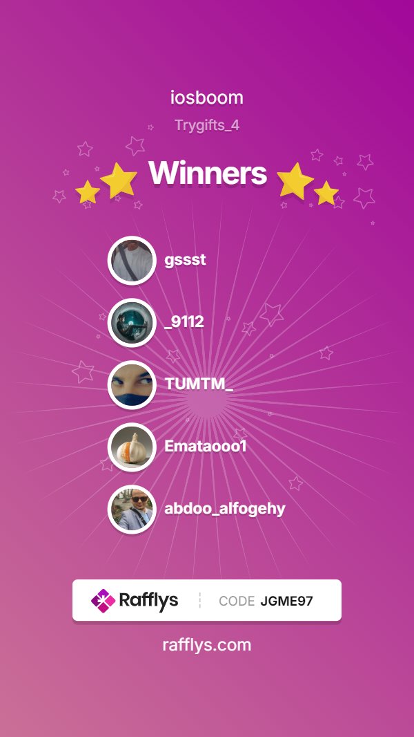 Winners : 
1. <a href="/gssst/">mustafa .〽️</a>
2. <a href="/_9112/">D ³ 4</a>
3. <a href="/TUMTM_/">طمطم</a>
4. <a href="/Emataooo1/">Emataooo</a>
5. <a href="/abdoo_alfogehy/">Alfughi</a>