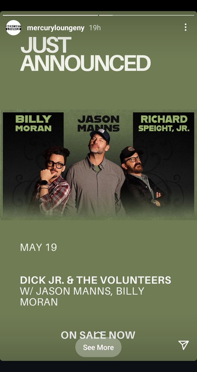 WinRanger's tweet image. WAS happily surprised this is on my @MercuryLoungeNY IG feed. It's after #NJCon so hope folks are still around to see @dicksp8jr, @Billy_Moran, and @jasonmanns. If interested tickets here ticketmaster.com/event/0000627C…