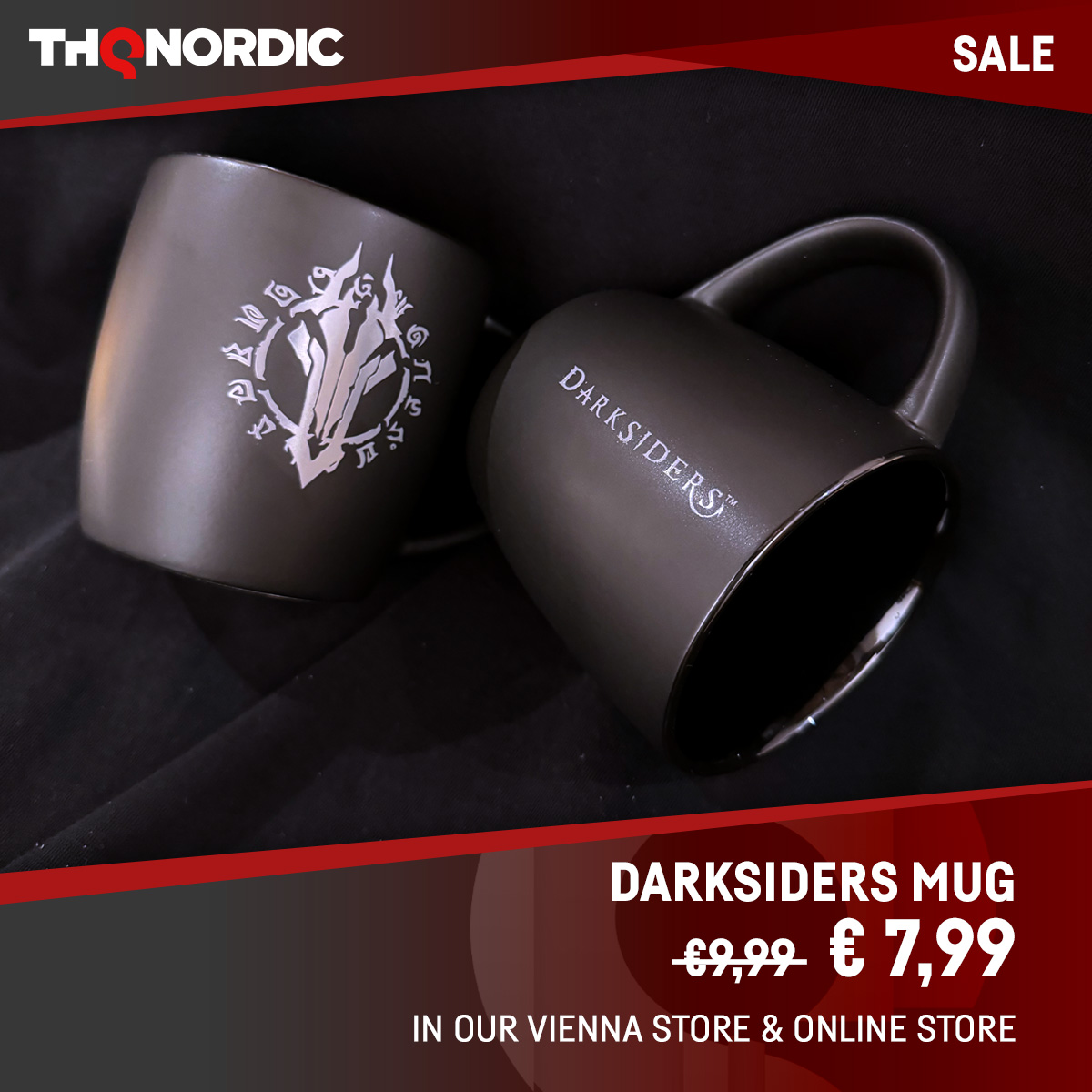 THQNordicStores's tweet image. DARKSIDERS SALE!
Blacker than your morning coffee:
Get a hold of this dark, elegant Darksiders mug in our Vienna and Online Store - now only € 7,99!
eu.store.thqnordic.com/Darksiders-Wee…
#thqnordicstores #darksiders #games #merch #horsemen