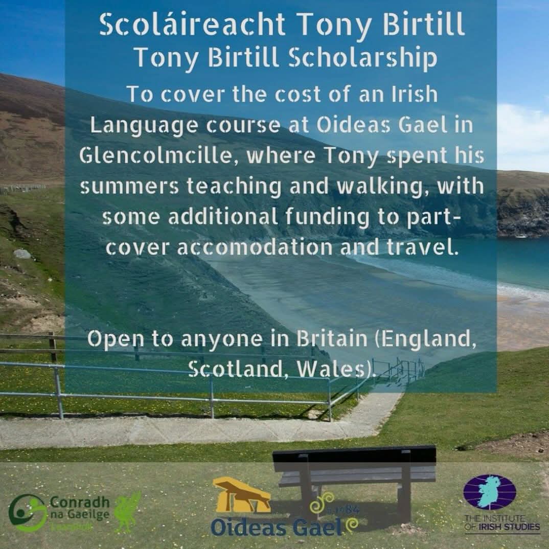 Conradh Na Gaeilge Learpholl 🇮🇪 ⭕ (@learphollcnag) on Twitter photo Just a reminder that the entries for the Tony Birtill Scholarship need to be in by the end of the 31st (this Monday!)
You have nothing to lose; an hour to write an application for a week away that could change your life.
Submissions to be sent to learphollcnag@mail.com Just a reminder that the entries for the Tony Birtill Scholarship need to be in by the end of the 31st (this Monday!)
You have nothing to lose; an hour to write an application for a week away that could change your life.
Submissions to be sent to learphollcnag@mail.com