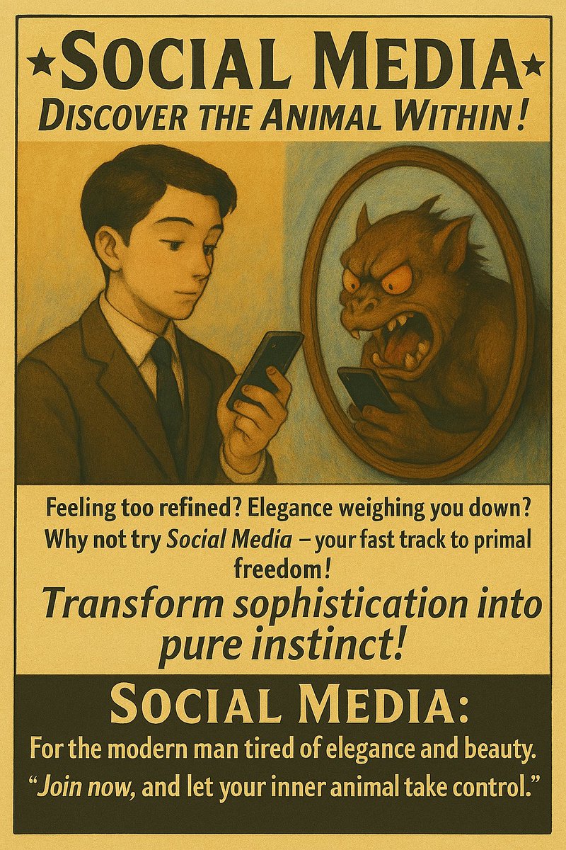 ThatVeryArthur's tweet image. Hey you! Yes, you! Were you thinking of putting your phone down and doing something meaningful? How dare you! All you need is more Social Media ™. Don't let your dreams be dreams, become the animal you know you can be!