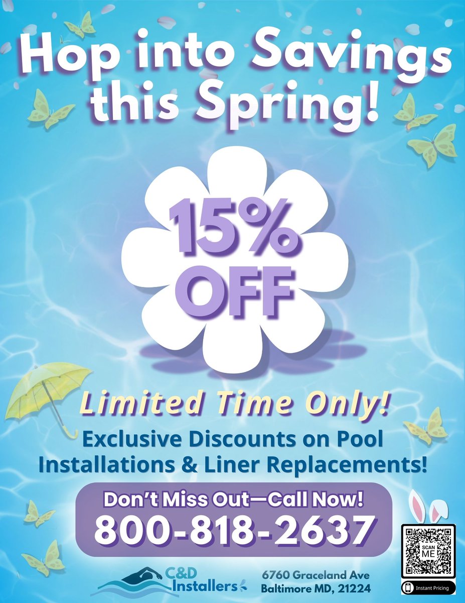 CndInstallers's tweet photo. 💦 Dive into spring with 15% off pool installations &amp; liner replacements! 🌞 Upgrade your backyard and get summer-ready—contact C&amp;D Installers today!

https://t.co/hZfssg2Ie9

#SpringDeals #PoolUpgrade #CNDInstallers #SummerVibes #BackyardBliss #PoolDeals #AboveGroundPool https://t.co/dooxFIj3gN