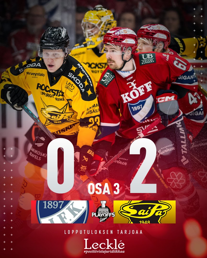 Ei maaleja, ei tulosta. SaiPa ottaa kolmannen kiinnityksen. #HIFK #Liiga