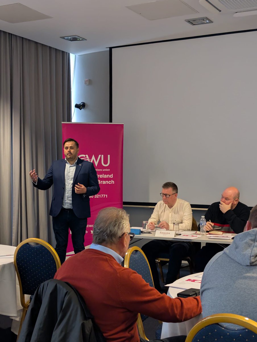 andy_mercer's tweet image. It was an honour and pleasure to be asked to attend and speak @CWU_nitb Branch AGM, discussing the future of the CWU and how we can continue to be the most forwarding thinking Union producing innovative industrial and political campaigns
@CWUnews @DaveWardGS @RedRascal_