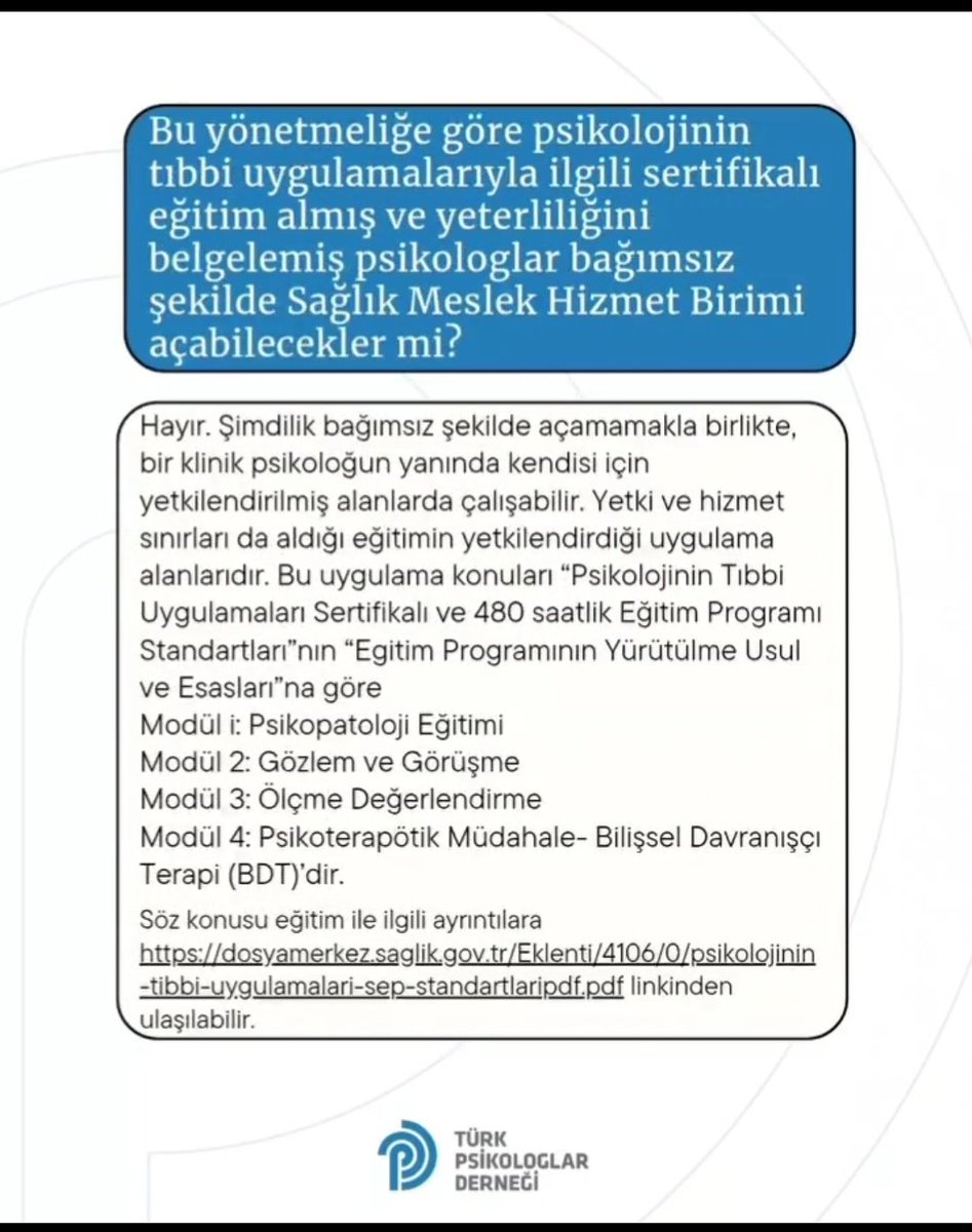 Psikopatoloji I-II: 5. ve 6. Yarıyıl
Gözlem ve Görüşme Teknikleri: 5. Yarıyıl 
Ölçme Değerlendirme: 5. Yarıyıl 
BDT: 7. Yarıyıl

Lisans hayatımda tüm bu dersleri almama rağmen yetkin olabilmek için 1 milyon ücret ödeyip tekrar almam gerekiyormuş meğer.

#PsikologlaraBayramYok