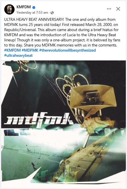 machine_slave's tweet photo. Pretty crazy that this album came out over 25 years ago!! Talk about making me feel old.. ugh. #KMFDM #MDFMK #DrugAgainstWar https://t.co/qYg7knvPST