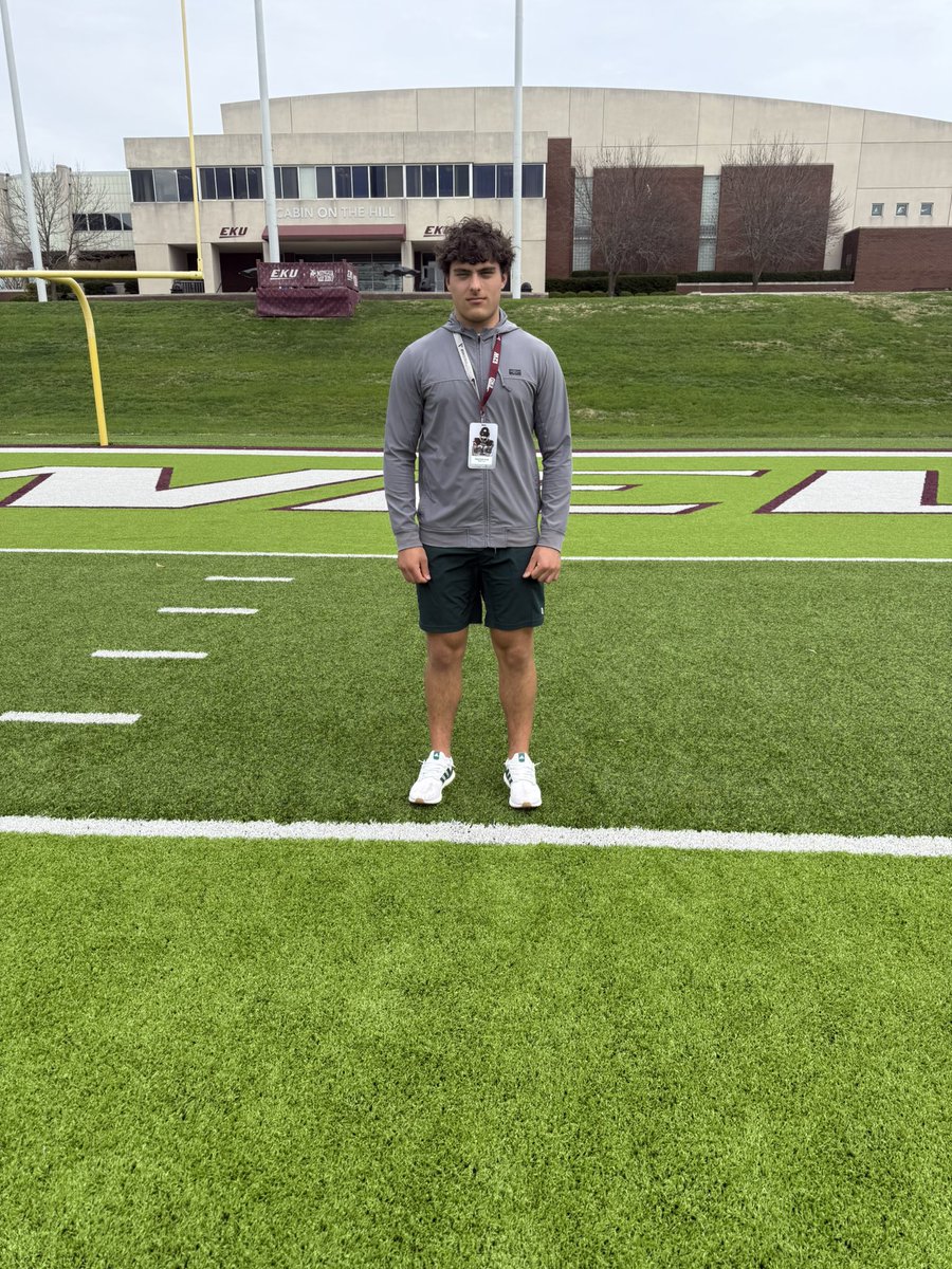 Had a great visit at <a href="/EKUFootball/">EKU Football</a> today, I learned a lot and look forward to getting back on campus thanks <a href="/CoachWatson9/">RASHAD WATSON</a>  for the invite.
<a href="/Coach__Jake/">Jake Johnson</a> <a href="/CoachMathies/">Eric Mathies</a> <a href="/CoachRav/">Eric Ravellette</a> <a href="/TrinityHSFB/">Trinity HS Football</a> <a href="/Coach_MFox/">Michael Fox</a> <a href="/AllenTrieu/">Allen Trieu</a> <a href="/jdemling/">Jody Demling</a> <a href="/ChrisSmart_EKU/">Chris Smart</a>