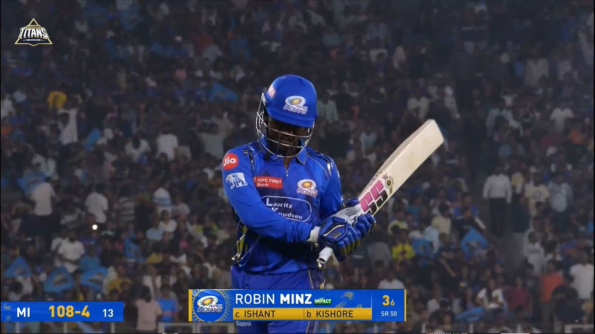 Robin Minz-: Mahi bhai ke pichhe ka🤡

#GTvMI